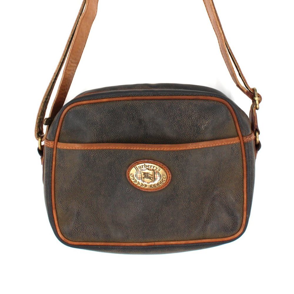 Burberry Dark Brown and Tan Crossbody Bag